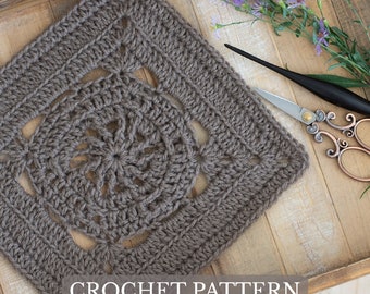 Motif carré au crochet | PDF Téléchargement numérique instantané | Modèle de crochet de bloc afghan de 12 pouces | Bloc échantillonneur | Motif bloc afghan texturé