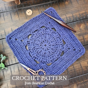 Crochet Square Pattern | PDF Instant Digital Download | 9-inch Afghan Block Crochet Pattern | Sampler Block | Textured Afghan Block Pattern
