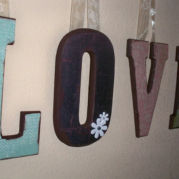 Vintage Shabby Chic Theme Hanging Wall Letters