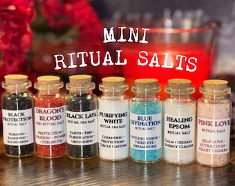 Mini Witch Ritual Salt Bottles • Create Your Magickal Intention Kit • Choose Your Salt • Spell Jars • Manifestation • Altar Supplies