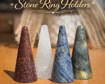 Crystal Ring Holder • Gemstone Ring Cone, Jewelry Display Stand • Stone Ring Organizer, Crystal Ring Stand, Minimalist Jewelry Storage Gift