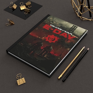 Gears of War E-Day Hardcover Notebook, Lined Journal, Gaming Notebook, Xbox Gamer Gift, Custom Notebook