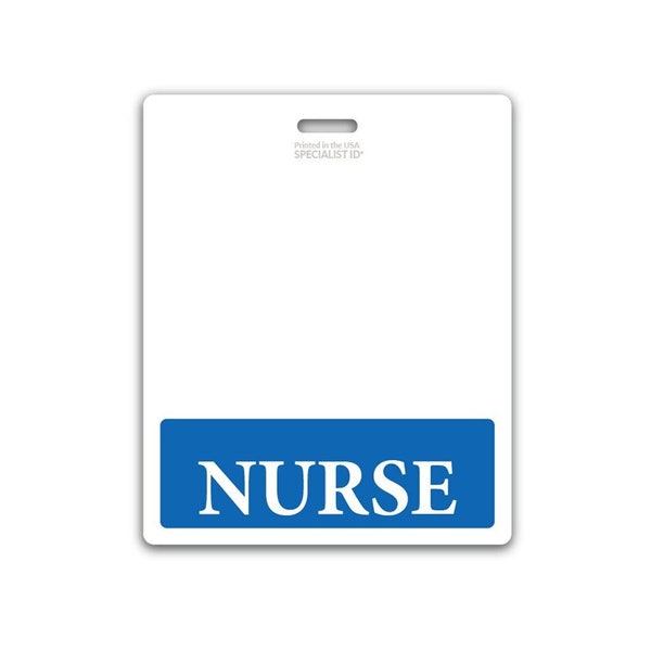 XL Nurse Badge Buddy Horizontal - Free Shipping! - Oversized I'D Badge Backer Card for Nurses - Printed on Both Sides by Specialist ID