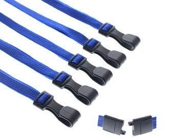 25 Pack - MRI Safe Lanyards - Envío gratis!! - No Ferrous, Breakaway, Metal Free cordón - No Twist Plastic Badge Holder (Royal Blue)