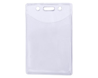 Clear Vinyl ID Badge Holder - Free Shipping! - Vertical Plastic Sleeve Protector for Name Card by Specialist ID