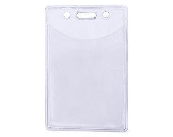 Wholesale Clear soft PVC card holder id name tags badge holder vertical or  horizontal From m.