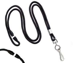 5  Breakaway Lanyards - Free Ship! - Premium Thin Name Badge Neck Cord with Swivel J Clip ID & Key Holder for Teachers, Students and More