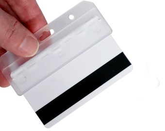 Bolsas Plástico Para Tarjetas Portatarjetas De Identificación Transparente A6 - 10 Piezas, Medidas 17.5x11.8 Cm, Bolsillo Horizontal Para Insignias Porta Credenciales Horizontal