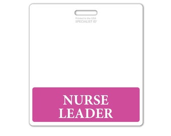 XL Badge Buddy Nurse Leader Horizontal - Oversized I'd Badge Backer Card for Nurse Leaders - Printed on Both Sides by Specialist ID