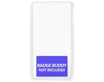 Badge Buddy Holder Vertical - Vinyl Protector for Badge Buddies - Standard Size Role Card & Name Tag Backers for Healthcare Professionals