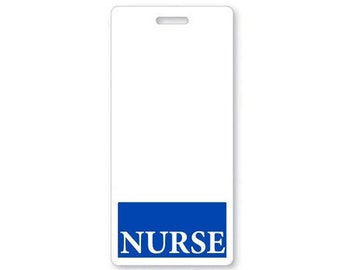 Blue NURSE Badge Buddy - Free Shipping! - Blue Badge Buddy for Nurses - Wear Behind VERTICAL ID Badge