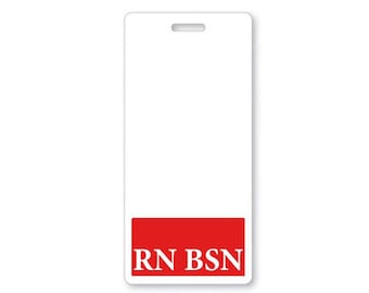 Red RN BSN Insignia Buddy - Envío gratis! - Radiant Red Badge Buddy para las enfermeras registradas BSN - Use detrás de la insignia de identificación vertical