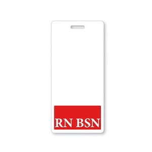 Red RN BSN Badge Buddy - Free Shipping! - Radiant Red Badge Buddy for BSN Registered Nurses - Wear Behind Vertical Id Badge