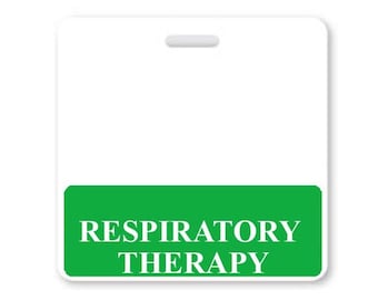 RESPIRATORY THERAPY Badge Buddy - Free Shipping! - Green Border Badge Buddies for Respiratory Therapists/RT - Horizontal Id Badge Backer