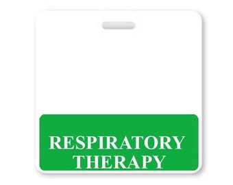 RESPIRATORY THERAPY Badge Buddy - Free Shipping! - Green Border Badge Buddies for Respiratory Therapists/RT - Horizontal Id Badge Backer
