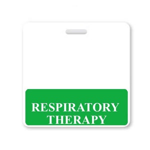 RESPIRATORY THERAPY Badge Buddy - Free Shipping! - Green Border Badge Buddies for Respiratory Therapists/RT - Horizontal Id Badge Backer