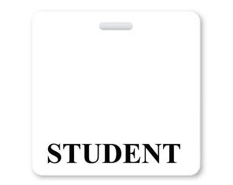 STUDENT Badge Buddy - Free Shipping! - White Border Badge Buddies for Students - Wear Behind Horizontal ID Badge - Double Side Printed