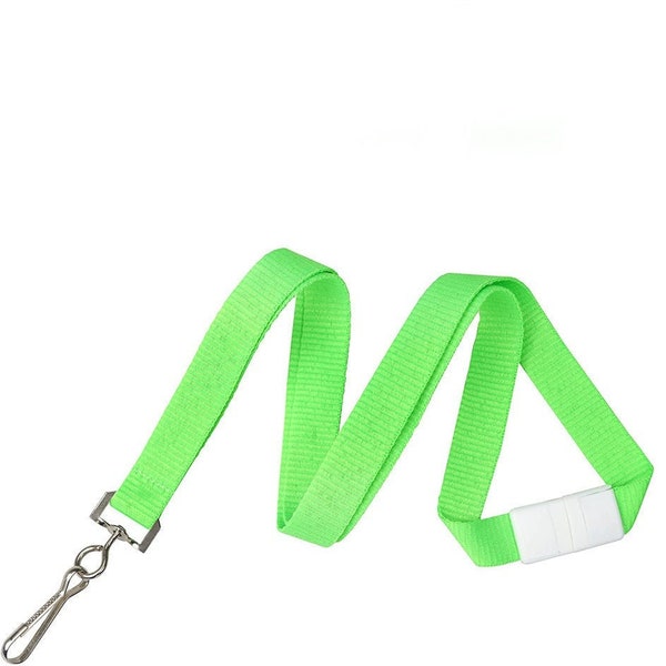 6 Pack Bright Neon Lanyards - Free Ship!  Durable, Vibrant & Cute ID Neck Lanyards w Breakaway Clasp (SPID-Neon-Lanyards-6-Pack-Green)