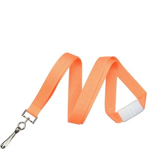 25 Pack - Neon Breakaway Lanyards with Swivel J Hook - Free Shipping!  Bright, Vibrant & Cute Neck Lanyards for ID Badge and Keys (Orange)