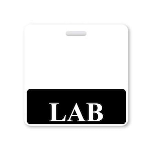 Badge Buddy LAB - Free Shipping! - Badge Buddies for Laboratory Technicians & Specialists - Wear Behind Standard Horizontal ID Badge (Black)