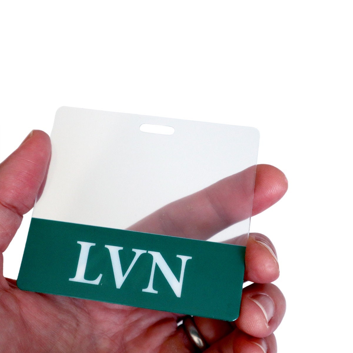 Clear LVN Badge Buddy Horizontal Free Ship Nurse ID Backer 