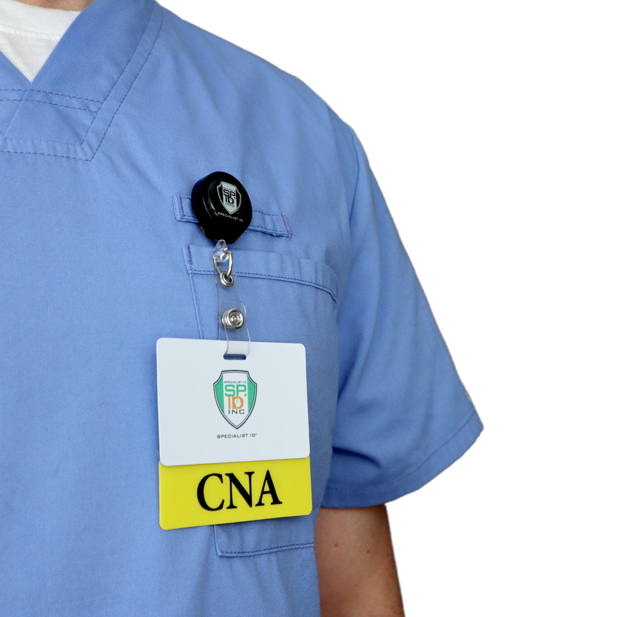 Clear Badge Buddy Horizontal - Hospital & Nurse ID Backer Cards -  Transparent Title/Role Identifier - Wear Behind Medical Name Badge on I’D  Reel or