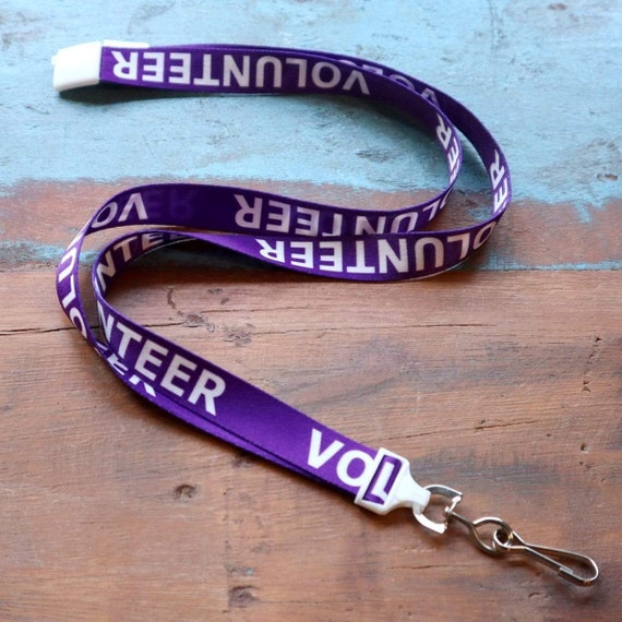 10 - Volunteer Lanyards With Badges - Plastic Reusable Custom Name