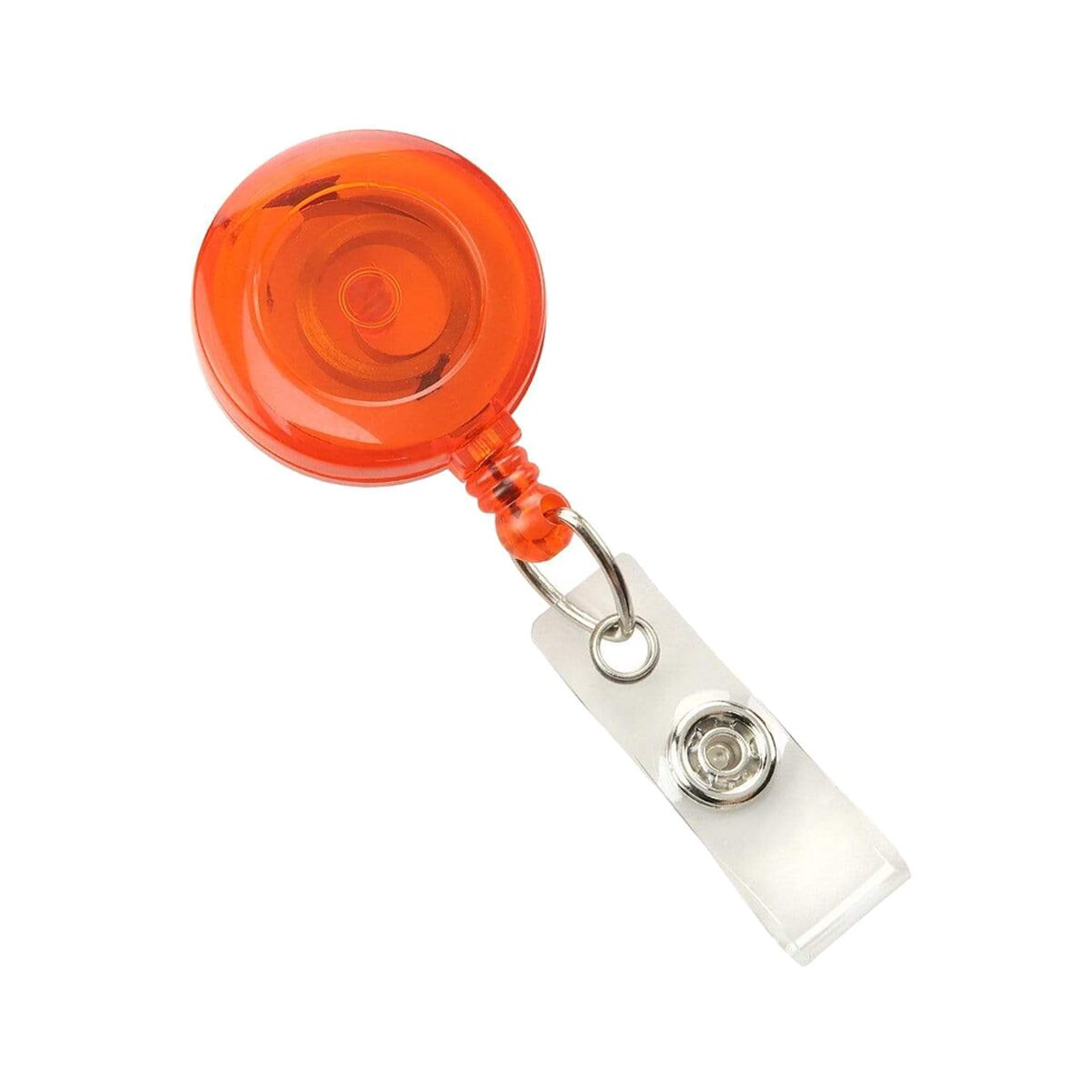 25 Translucent Orange Badge Reels - !! -- Belt Clip Retractable ID Holders - 1 1/4 Round Blanks - DIY Bulk Crafting Supplies