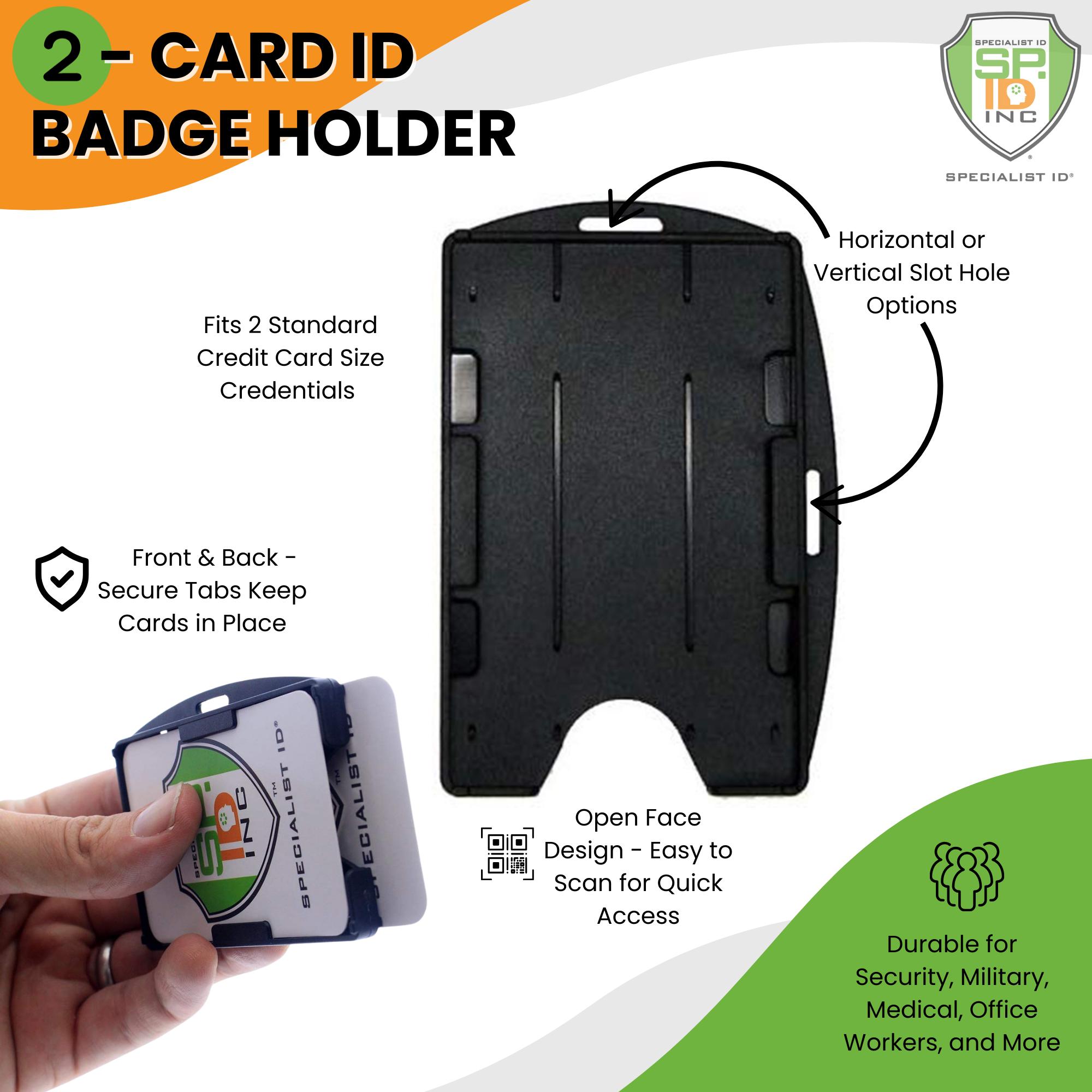 Outstanding® 2er-Set Transparente Badge-Halter – Doppelseitig Für Kreditkarten & Ausweise