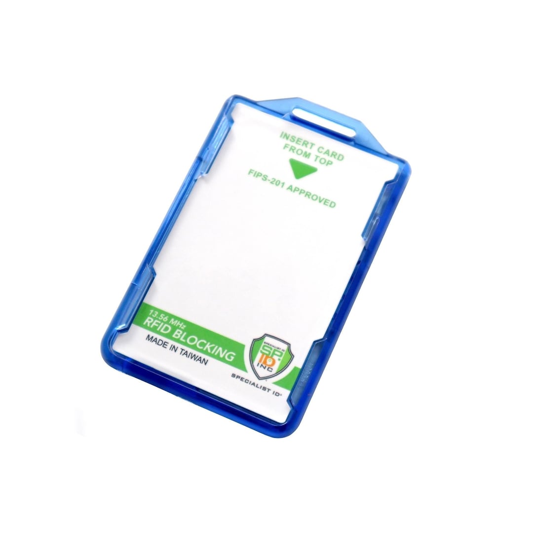 RFID Badge Holder Dual-sided Smart Card Protector for CAC, TWIC, Piv ...
