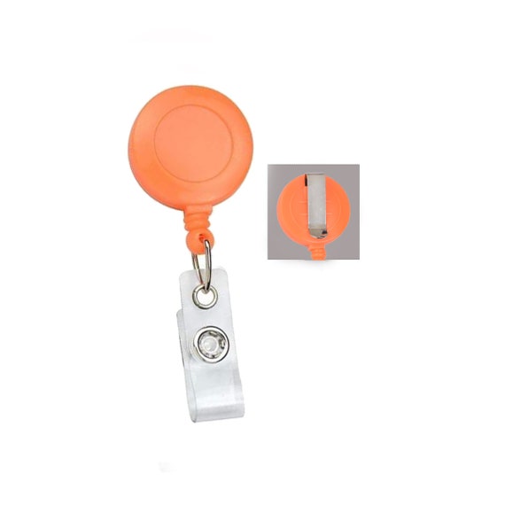 5 Pack Neon Orange Badge Reels Free Ship Belt Clip Retractable ID Holders 1  1/4 Round Blank DIY Bling Decorations Crafting Supplies -  Canada