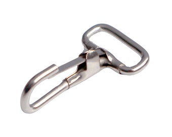 Non Swivel J Hooks with D Ring - Wide 3/4" D Ring for Lanyard & DIY Craft Making - Large 1 3/4" Spring Snap Clasp Metal Hardware
