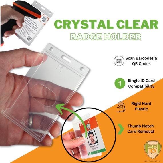 LOT DE 50 A7 Porte-Badges Pour Carte D'Identité Plastique Verticale