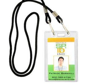 100 Bulk - Clear Vinyl ID Badge Holder - Free Shipping! - Vertical Plastic  Sleeve Protector for Name Cards by Specialist ID - Etsy