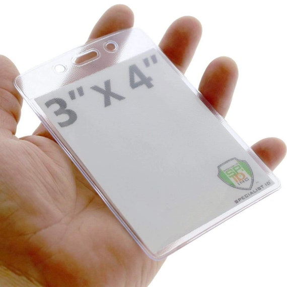 120 Pcs Clear ID Badge Holders - Vertical, Extra Thick PVC, Waterproof Resealable Zip, 4.7x3 Inches - View #7