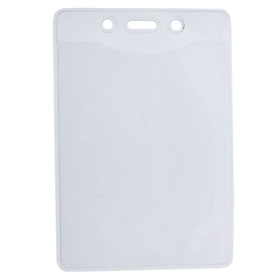 Vertical Vinyl ID Badge Holder Inserts - Wholesale Packs Of 100, 250, 500, 1000 - 4"x3" Clear