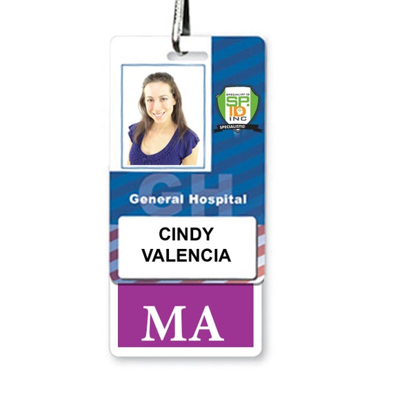 Purple Ma Badge Buddy - ! - Purple Badge Buddies for Medical Assistants - Wear Behind Vertical ID Badge