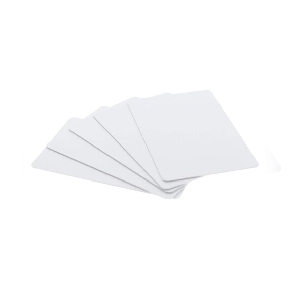 thumbnail interactive-video image 1 of 200 Pack Blank White PVC Plastic ID Cards - CR80 30 Mil - Compatible With Datacard, Evolis, Zebra Printers 1 of 3