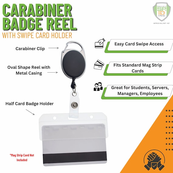 Porte-Badge Rétractable Avec Étui Double Carte - Lot De 3 - Cordon Extensible 66 Cm - Pour Badge, Cartes, Clés - 12