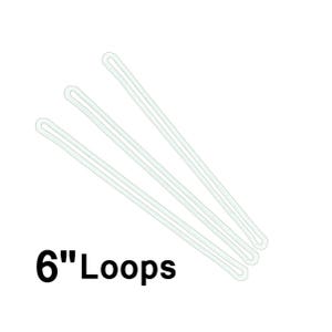 May include: Three white 6-inch loops.