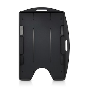 Badge Holder for Two Cards - Dual Sided - Vertical Top Load Open Face - Hard Plastic Rigid ID Case - Easy Access for CAC, ID Badges