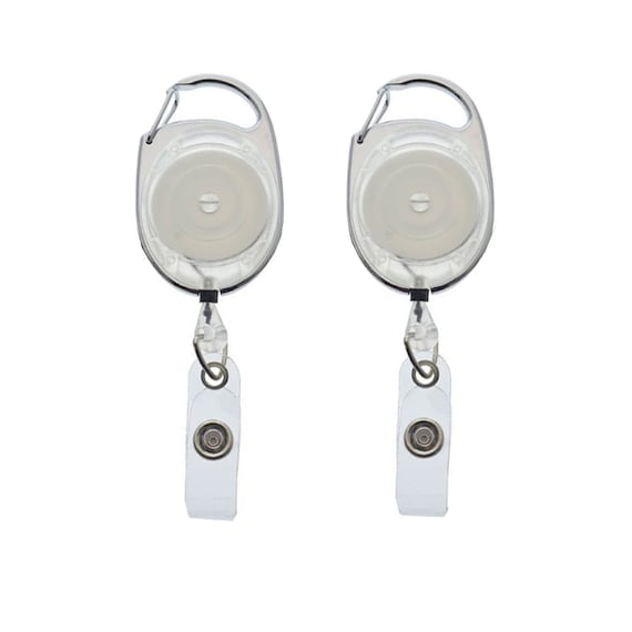 2 Pack Retractable Badge Reel Free Shipping Carabiner Clip