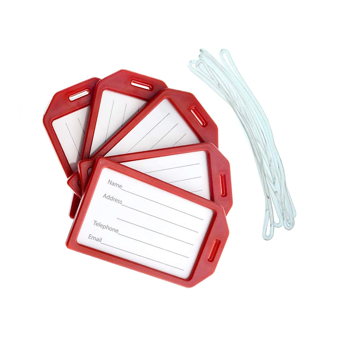 5 Pack Rigid Luggage Tag Holder Free Shipping Includes 6 Worm Loop Hard Plastic Airline ID Tag Window Display Business Card Size Etsy UK