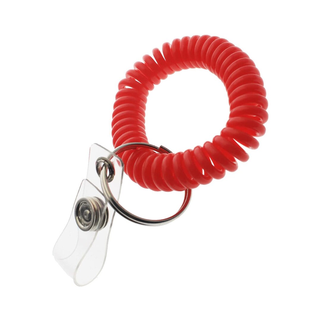 5 Pack Wrist Coil Keychain With ID Badge Strap Clip Etsy UK