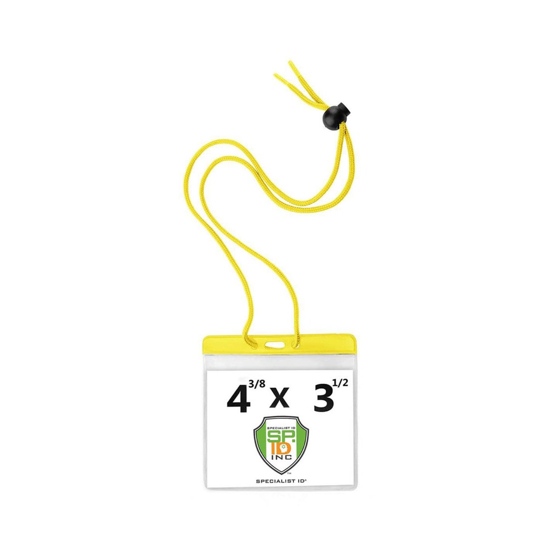 100 Event ID Badge Holders 4"x3" With Adjustable Lanyard - Ships From ...