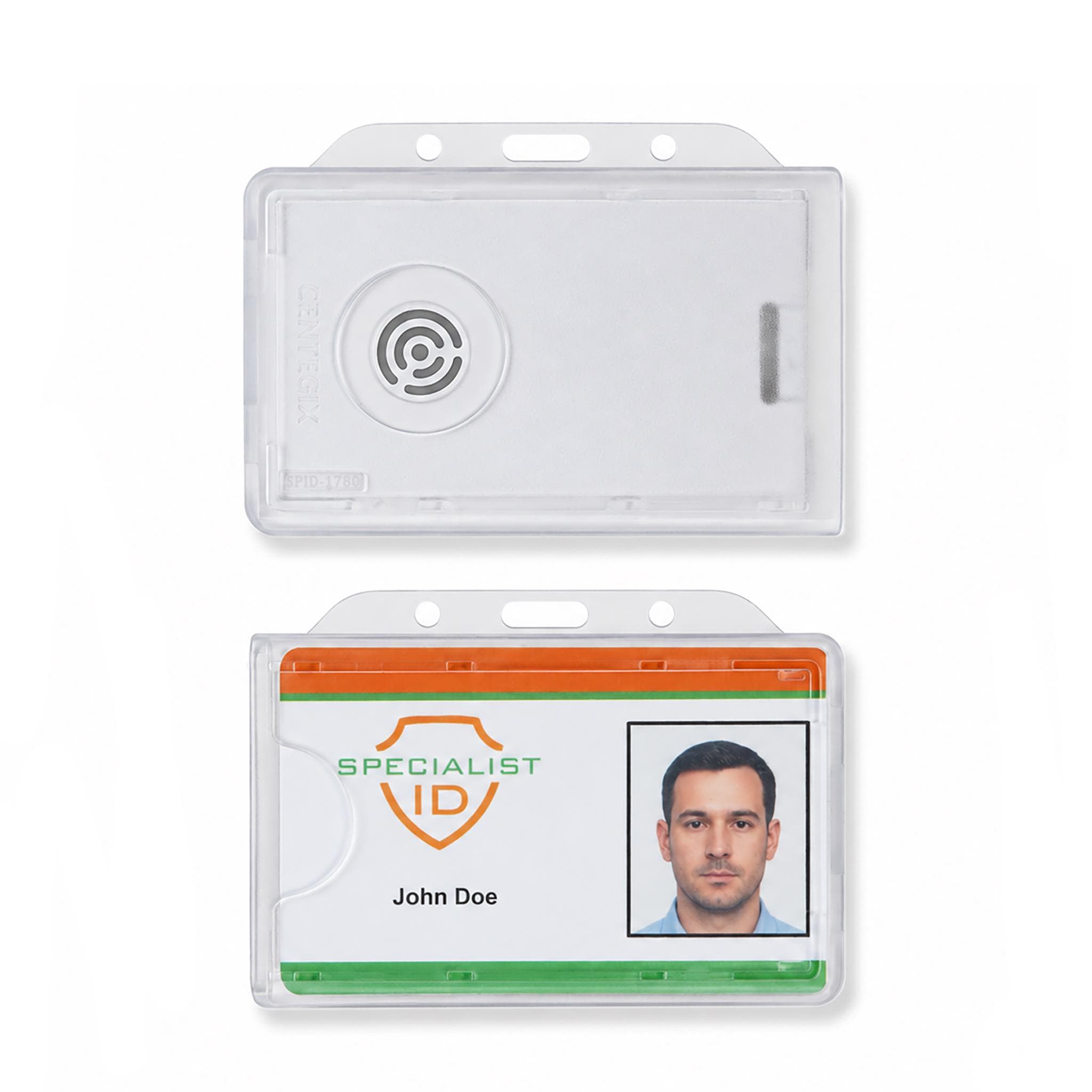 Horizontal Centegix Badge Holder With Recessed Button Access for