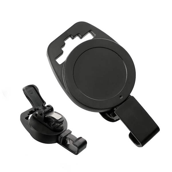2 Pack - Black MRI Safe Badge Reels - Free Shipping!! - No Twist (360 Swivel Clip Clamp) Retractable ID Badge Holders - Crafting Supplies