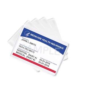 5 - Funda protectora de vinilo transparente para tarjetas de Medicare - ¡Envío gratis! - Fundas protectoras de vinilo transparente para tarjetas de crédito, seguros comerciales y de seguridad social de Specialist ID