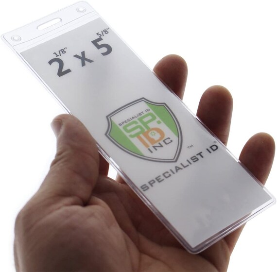 10 Pack - 2 1/8 X 5 5/8 Plastic Ticket Stub Holders - Free Ship