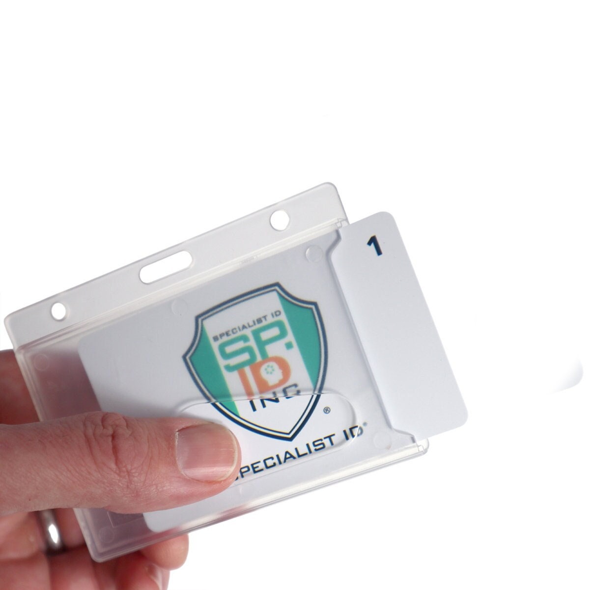 RFID Blocking ID Badge Holder (Holds 2 Cards) - SkimSAFE FIPS 201 Approved  - Dual Sided Shield Blocks 13.56MHz Radio Signal - Specialist ID (Black)
